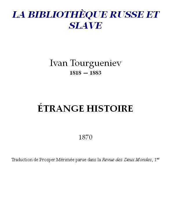 Etrange histoire