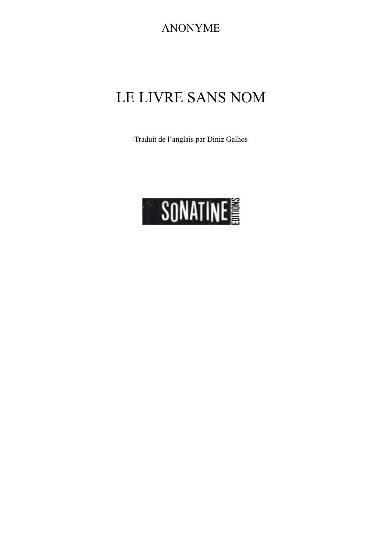 LE LIVRE SANS NOM