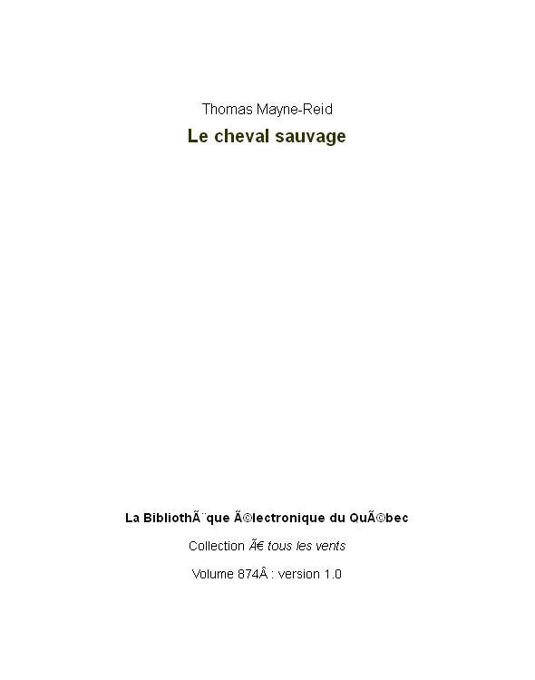 Le cheval sauvage