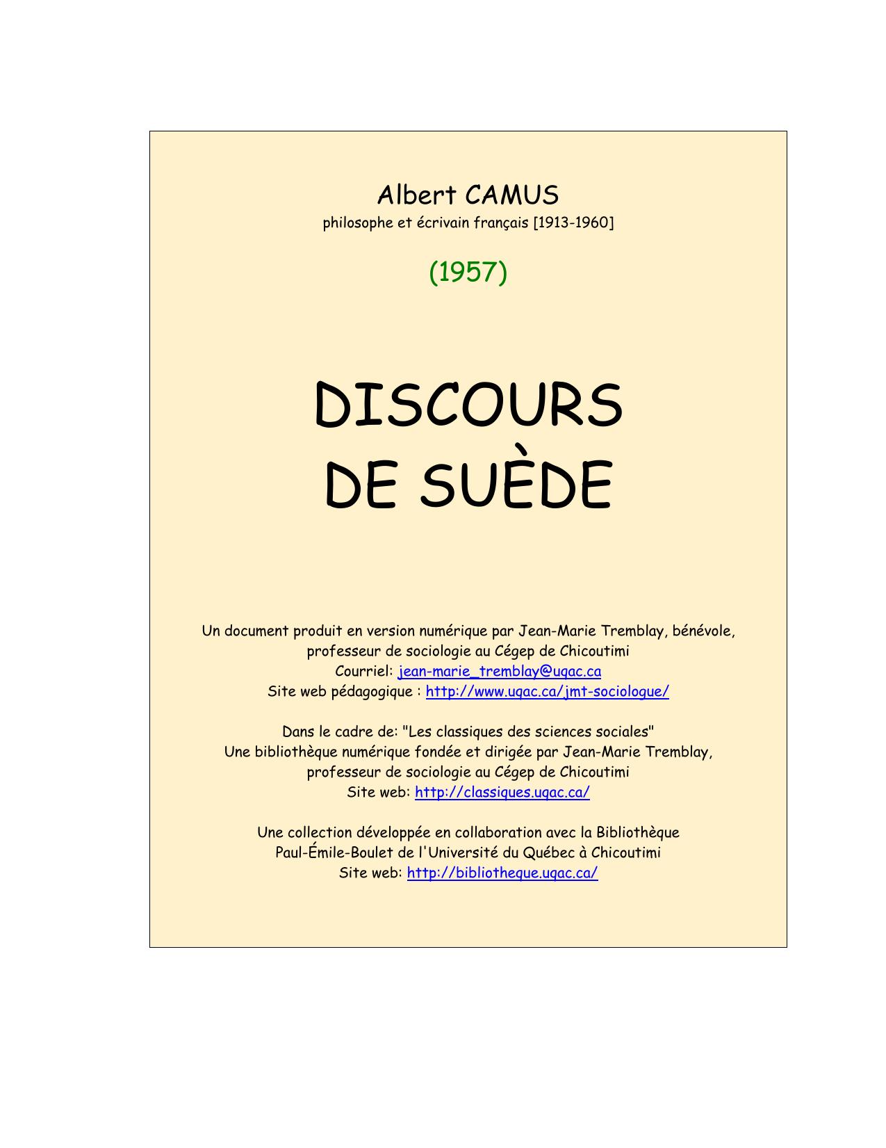 DISCOURS DE SUDE.