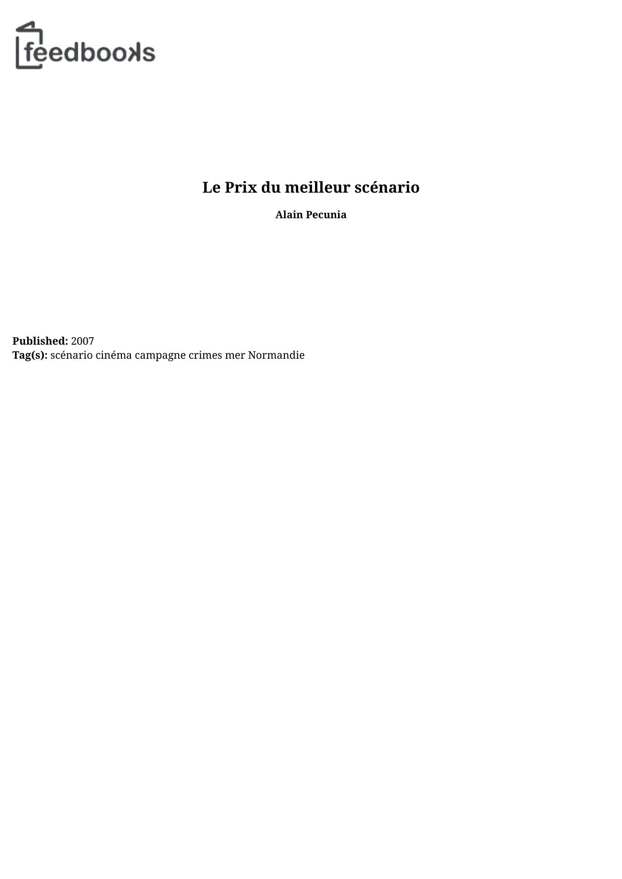 Le Prix du meilleur scénario