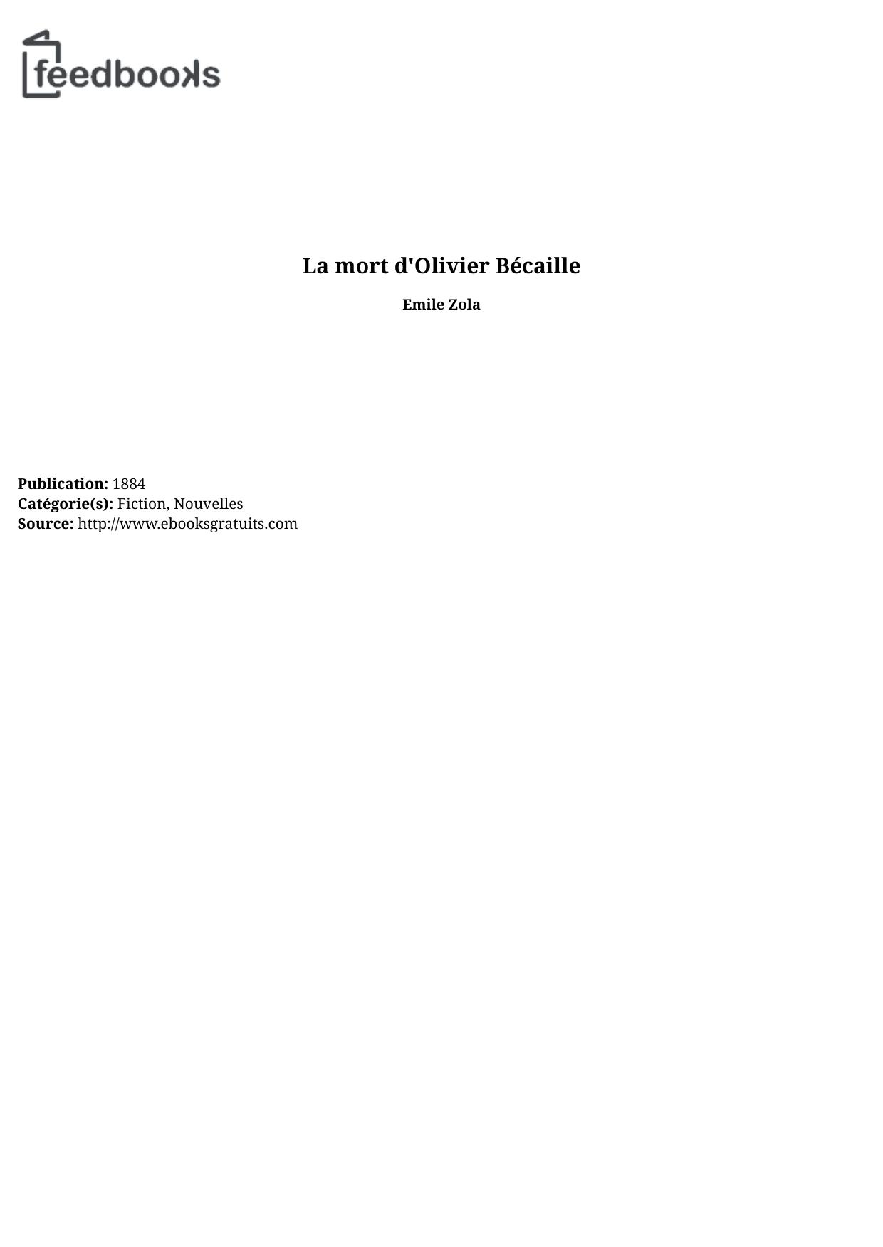 La mort d'Olivier Bécaille