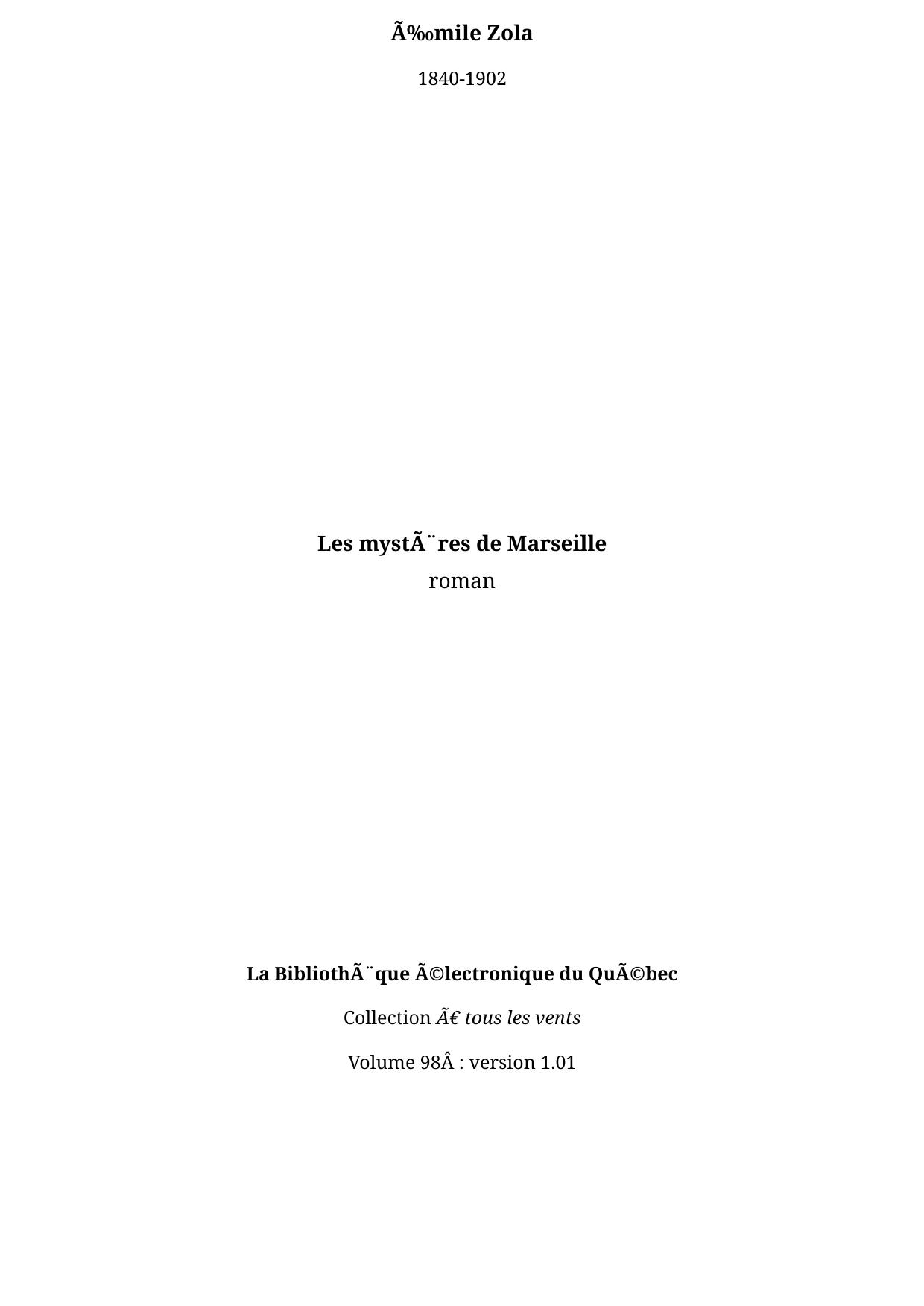 Les mystères de Marseille