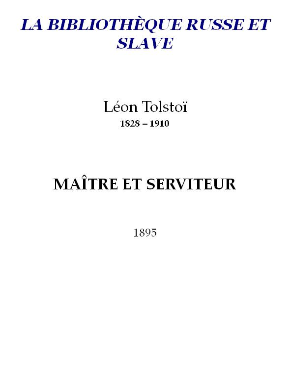 Maître et serviteur