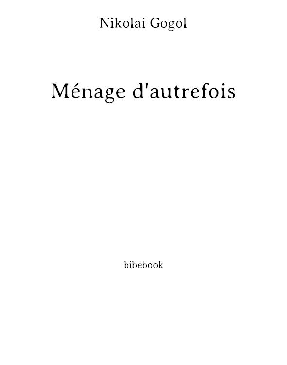 Ménage d'autrefois
