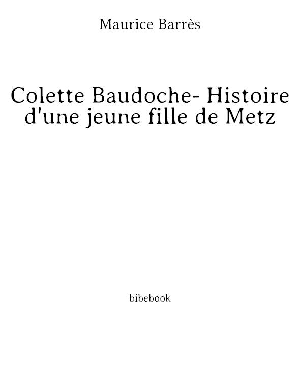 Colette Baudoche- Histoire d'une jeune fille de Metz
