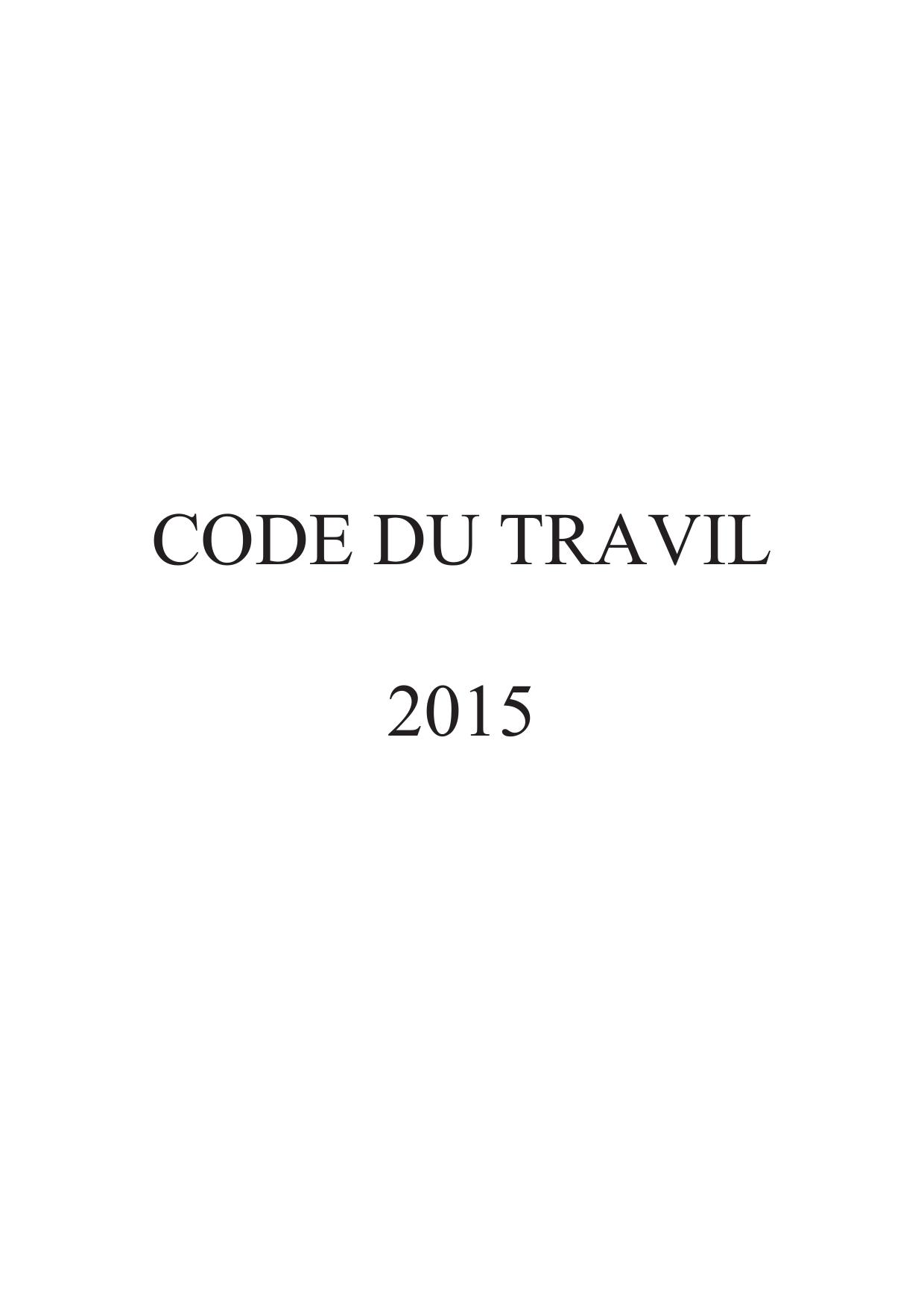 Code du Travail 2015 - Edition complète