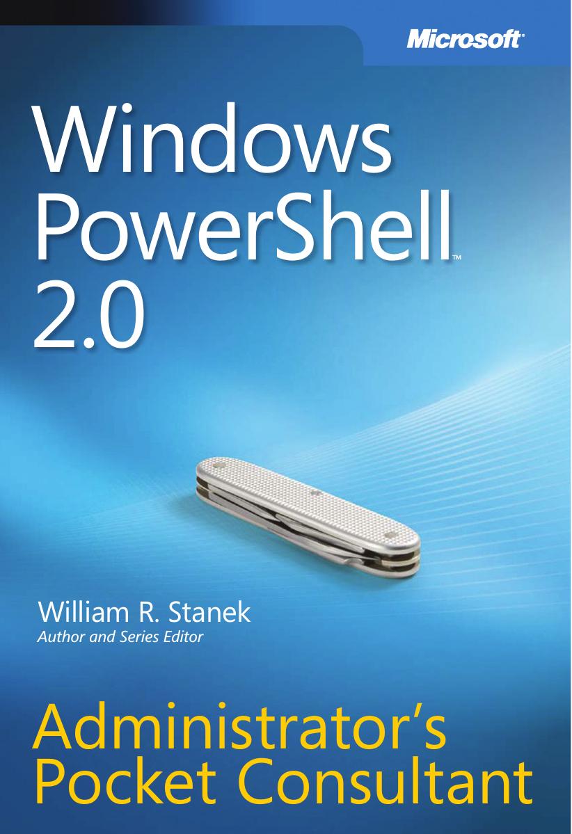 Windows PowerShell 2.0 Administrator's Pocket Consultant eBook