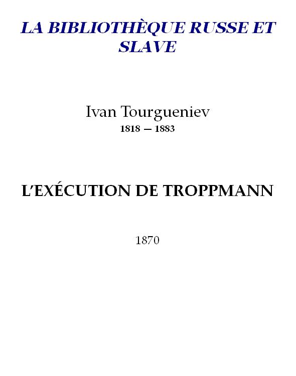 L'Exécution de Troppmann