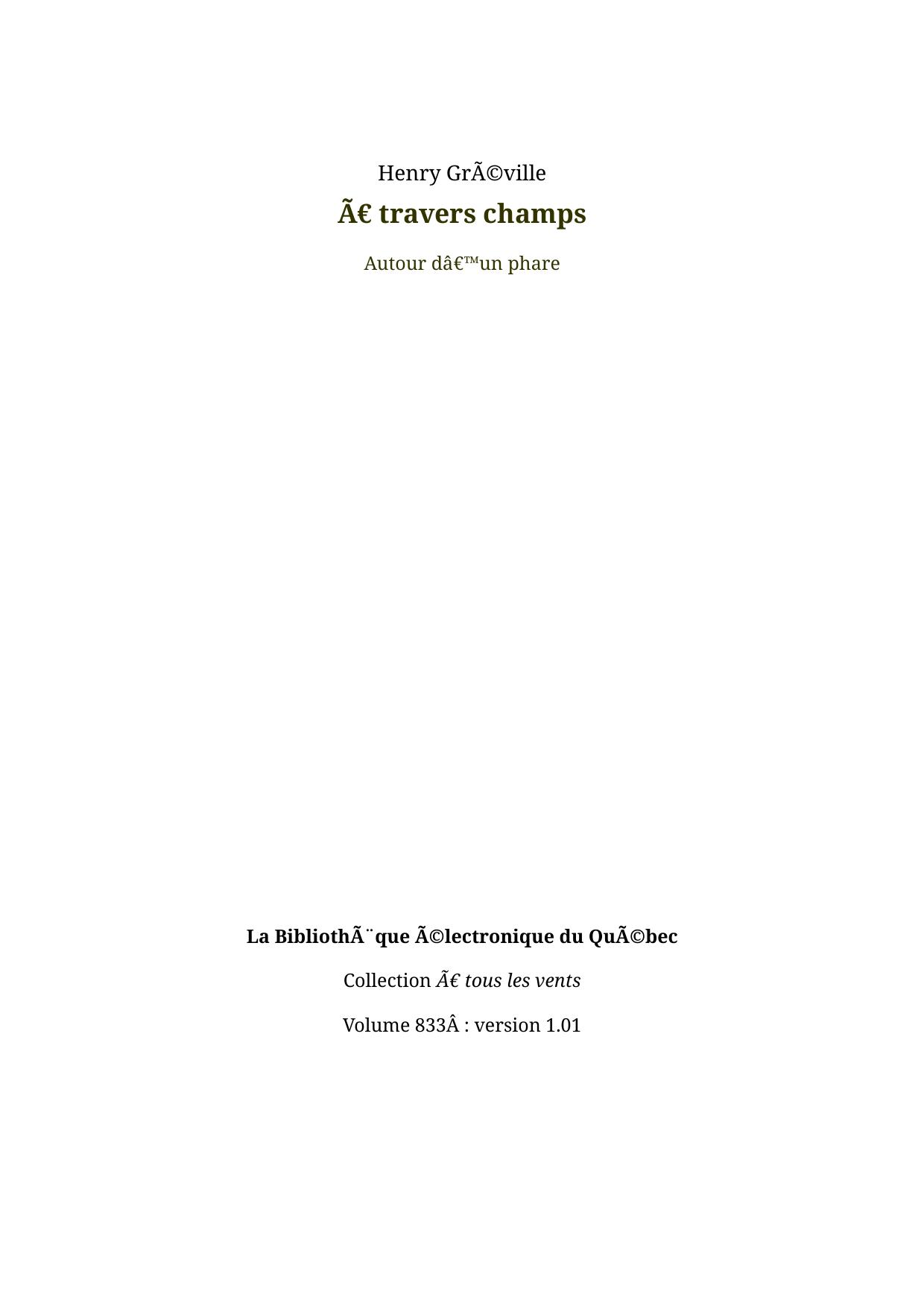 À travers champs