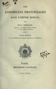 Les assemblées provinciales dans l'empire romain