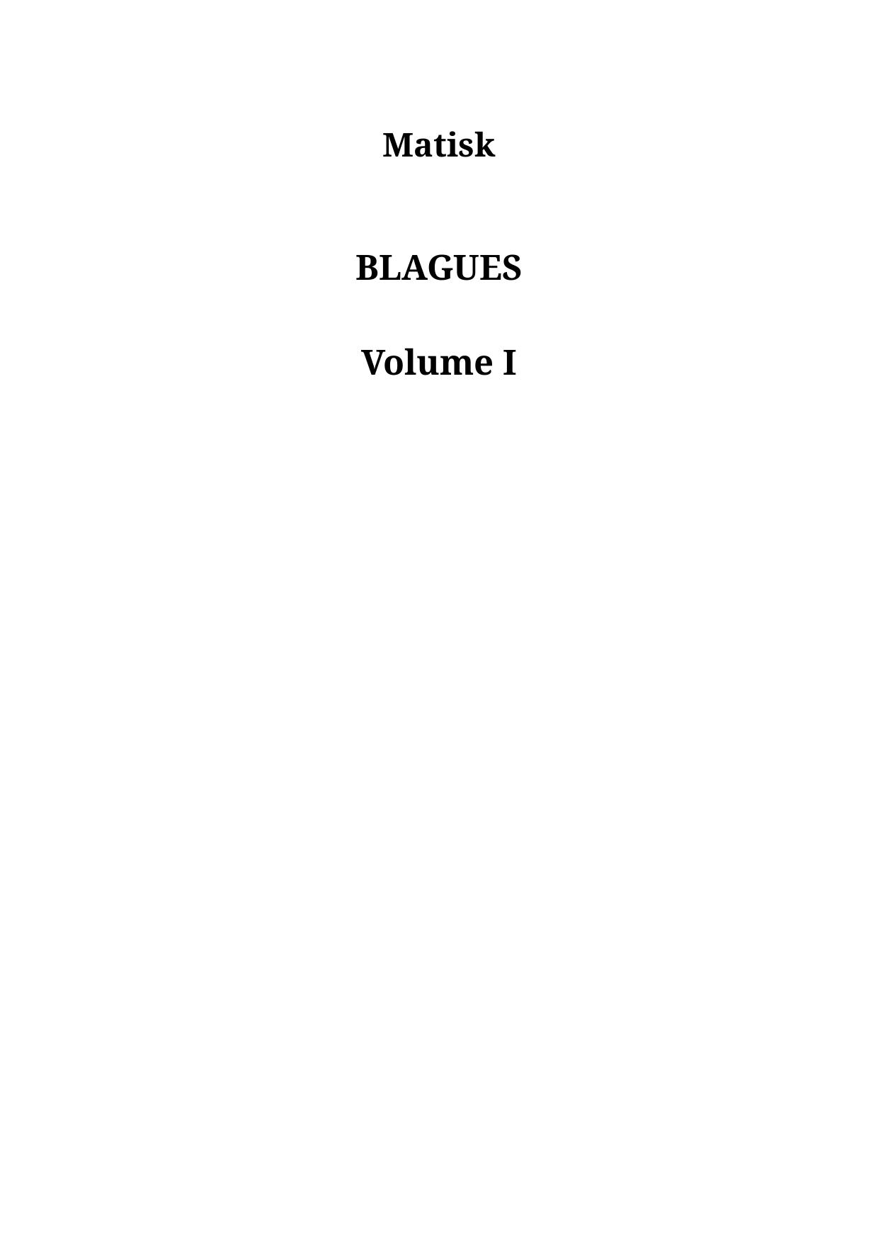 Blagues - Volume I