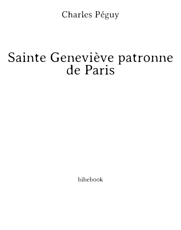 Sainte Geneviève patronne de Paris