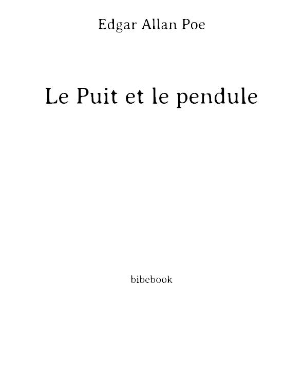 Le Puit et le pendule