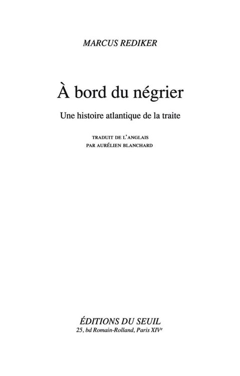 À bord du négrier