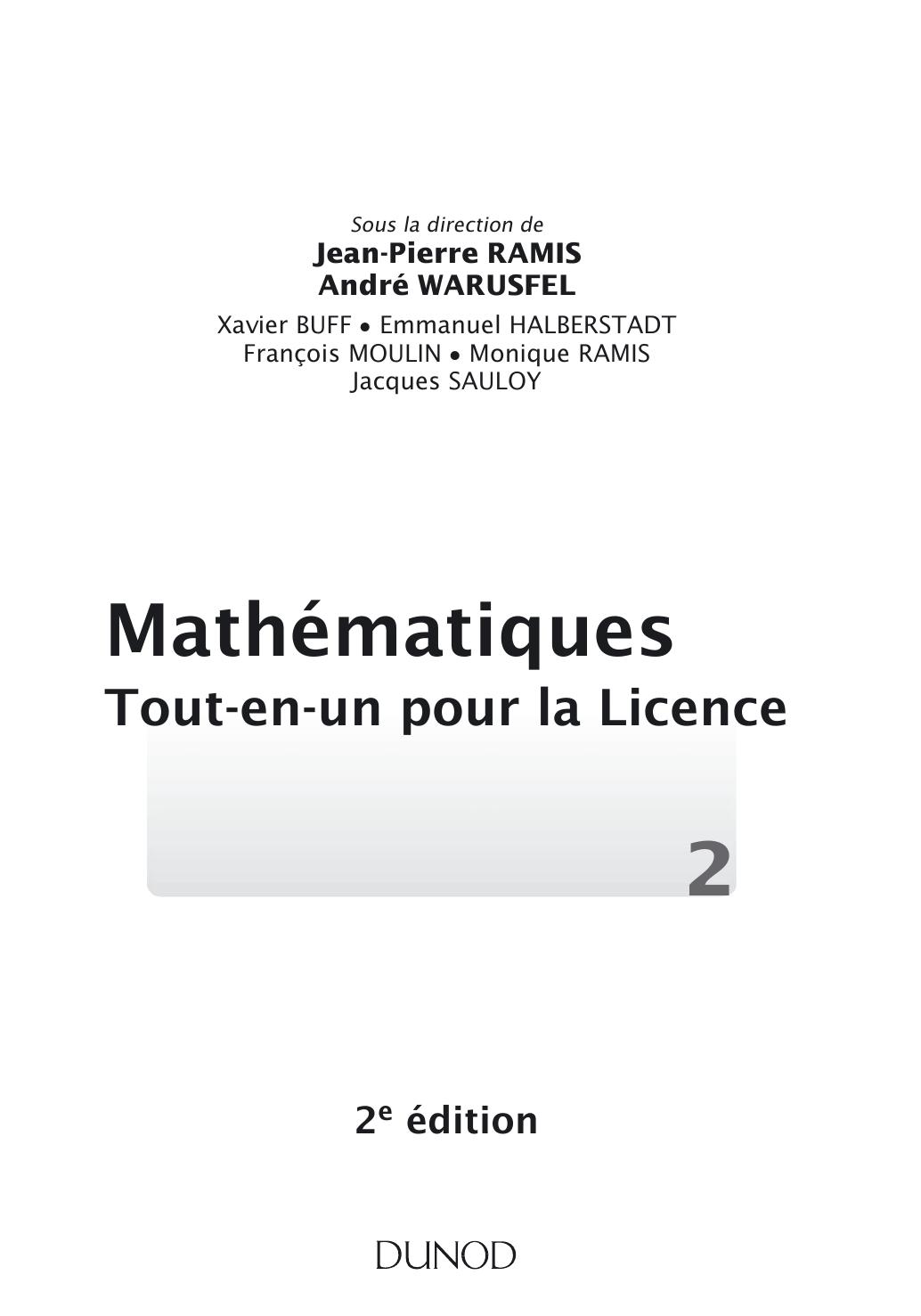 Mathématiques Tout-en-un pour la Licence 2