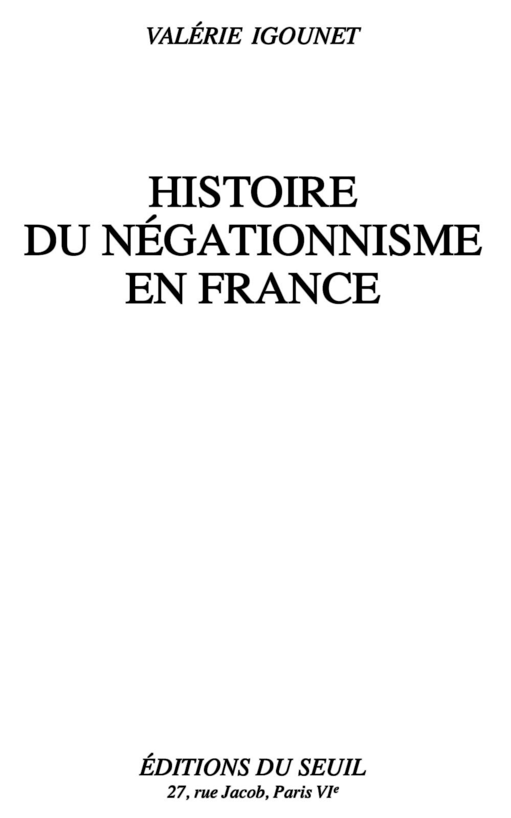 Histoire du négationnisme en France