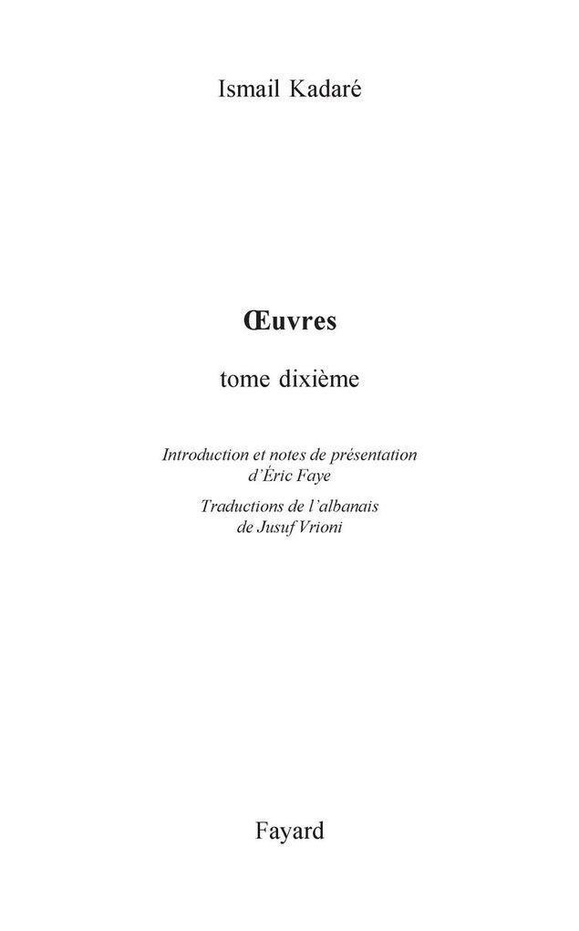 Oeuvres complètes, tome 10 (Littérature étrangère) (French Edition)