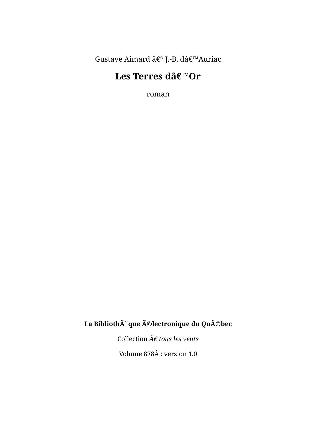 Les terres d'or