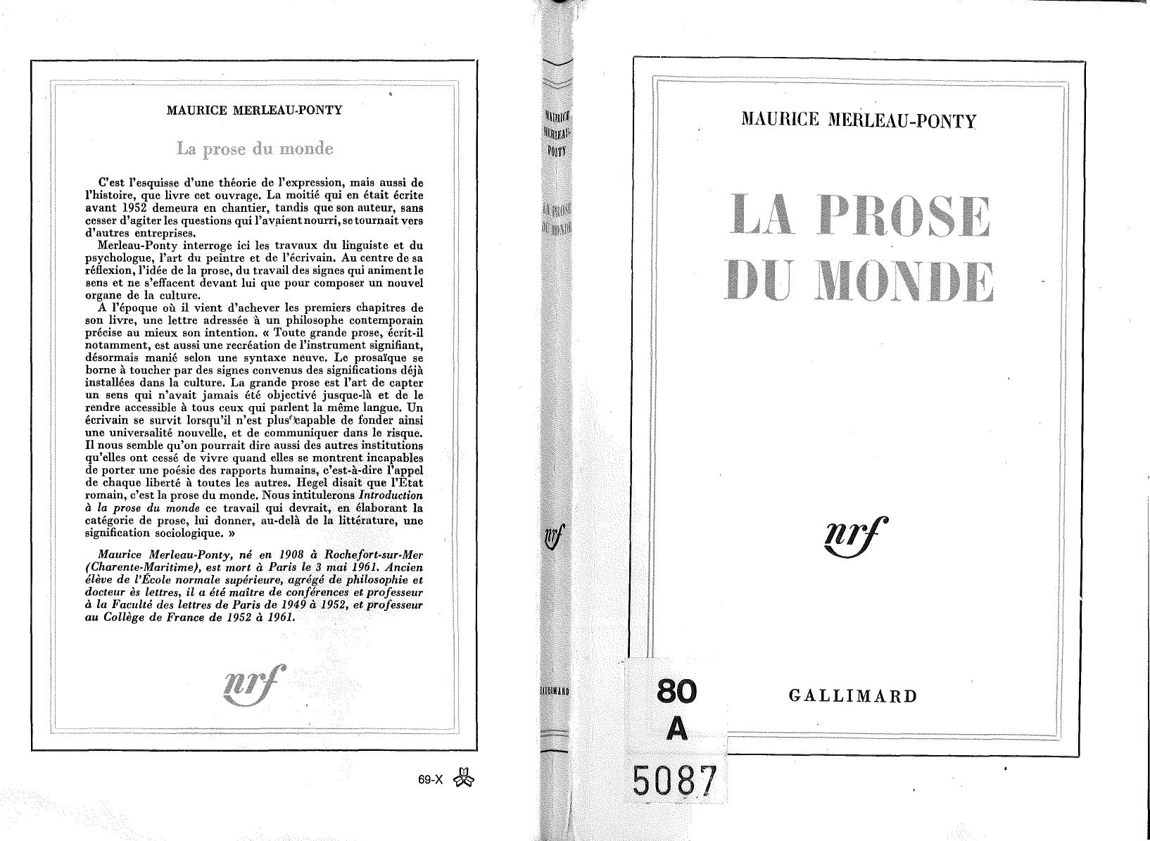 La prose du monde