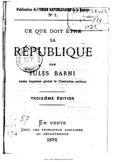 Ce Que Doit Être La République