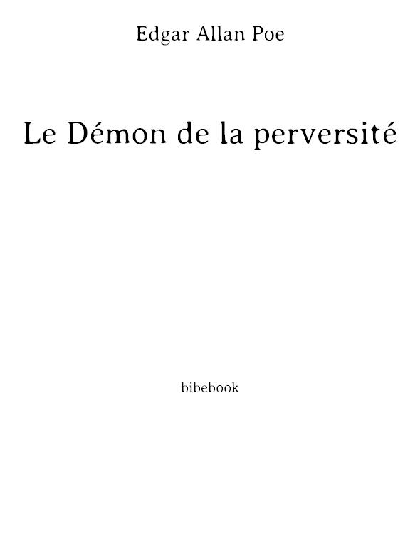 Le Démon de la perversité
