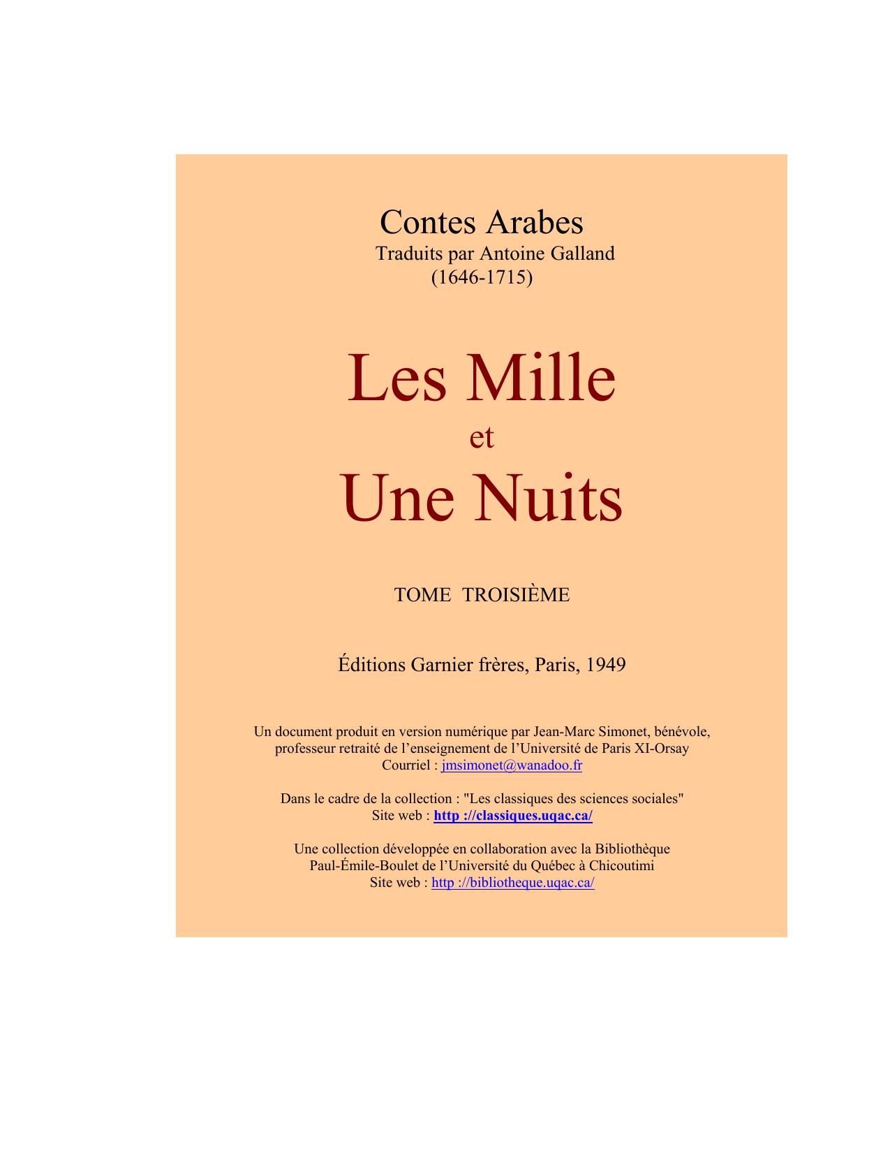 Les mille et une nuits T3