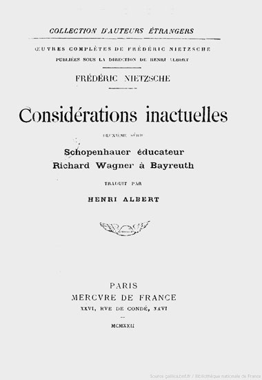 Seconde considération inactuelle