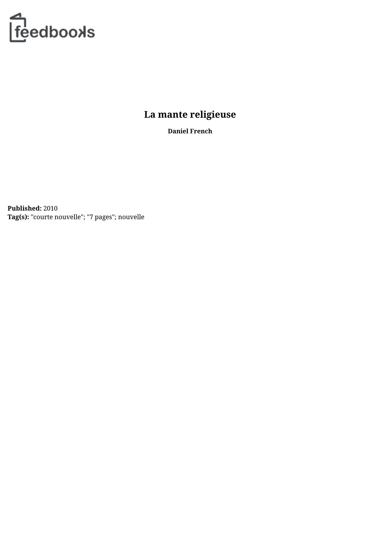 La mante religieuse
