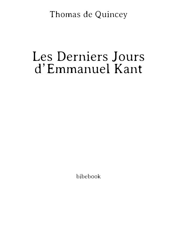 Les Derniers Jours d'Emmanuel Kant