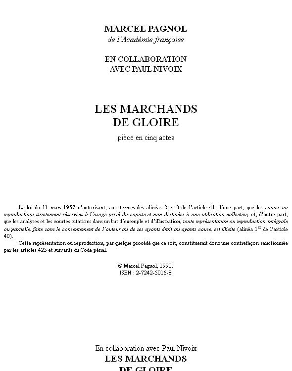 Les Marchands de gloire