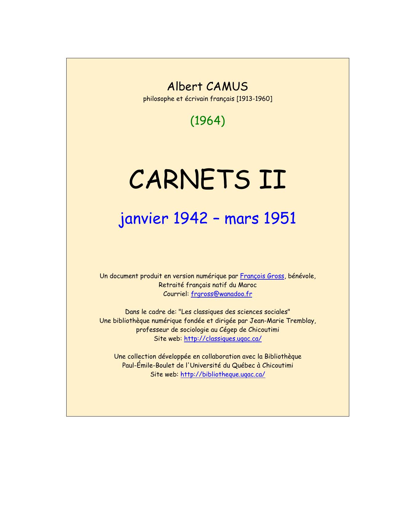 CARNETS II. Janvier 1942-mars 1951.