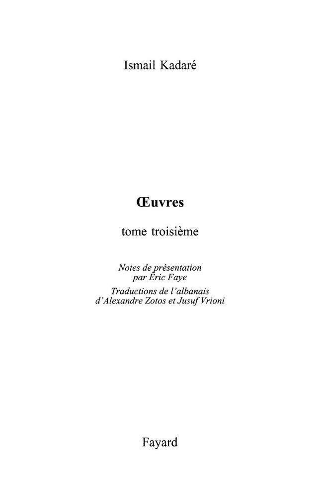 Oeuvres complètes, tome 3 (Littérature étrangère) (French Edition)