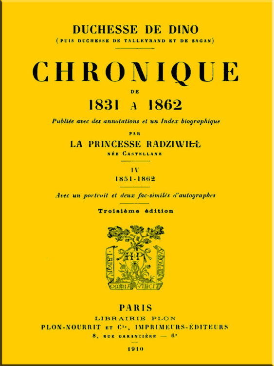 Chronique de 1831 à 1862