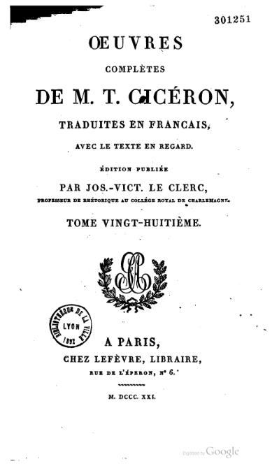 Invective de Cicéron contre Salluste