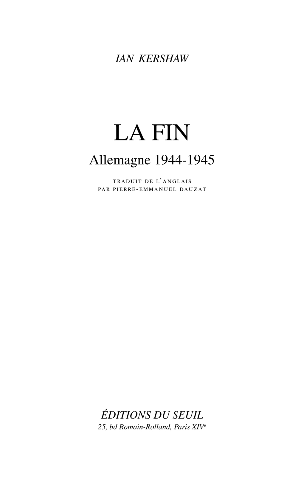 La fin Allemagne 1944-1945
