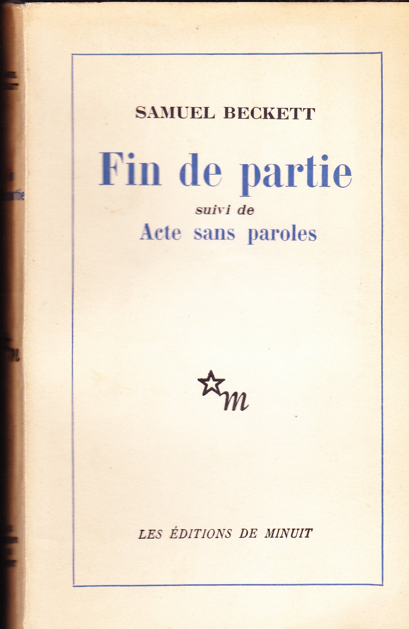 Fin De Partie Suivi De Acte Sans Paroles (Mai 1957)