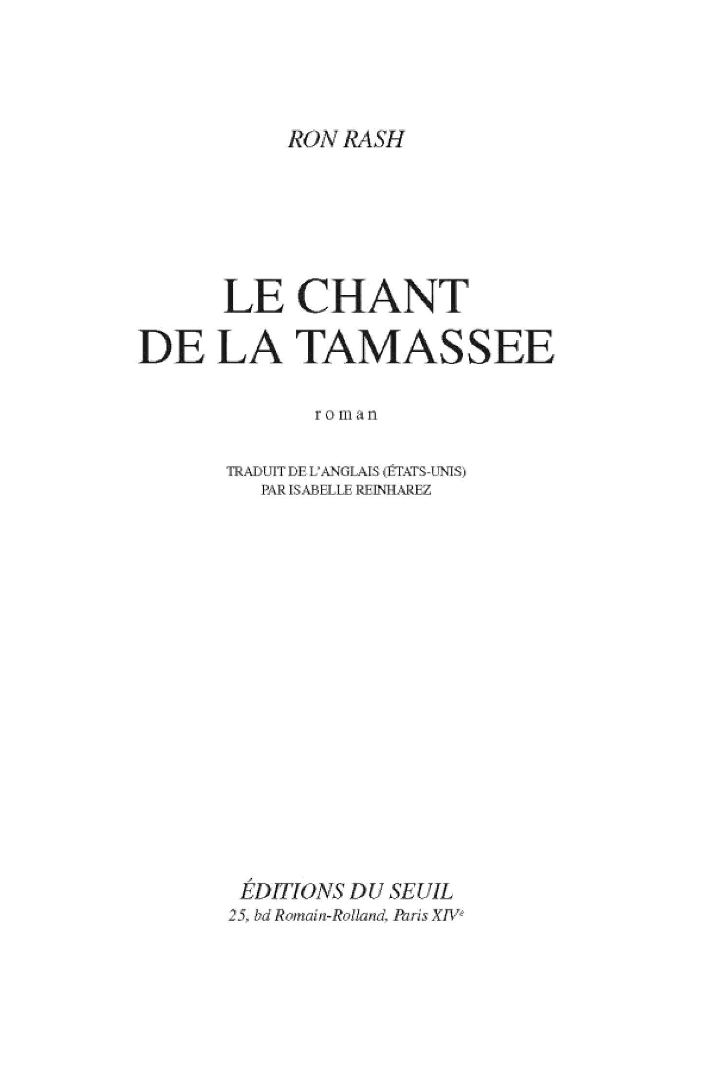 Le Chant de la Tamassee