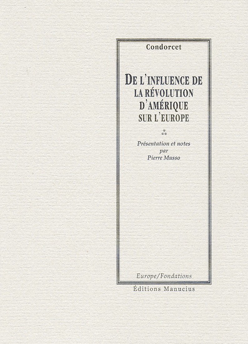 De l'influence de la Révolution d'Amérique sur l'Europe