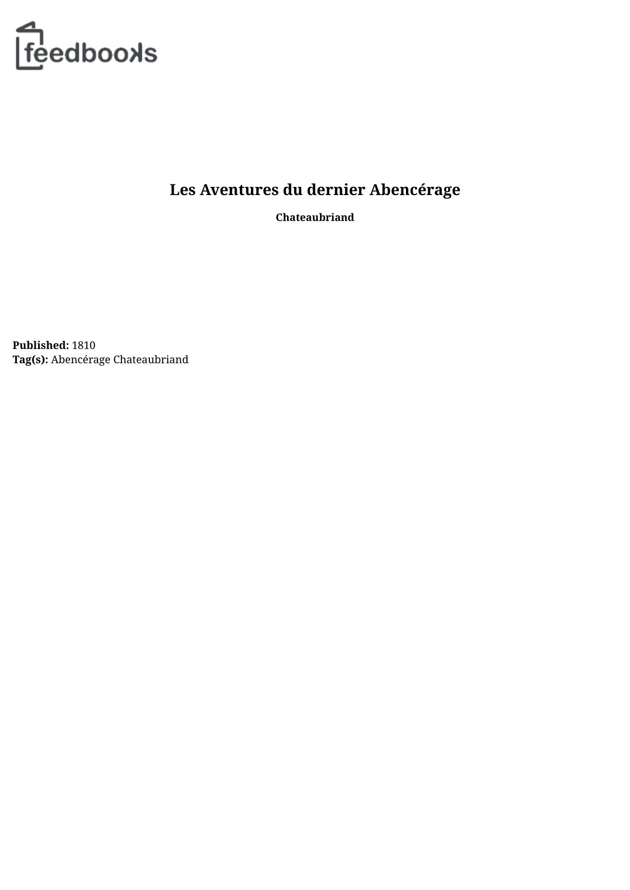 Les Aventures du dernier Abencérage