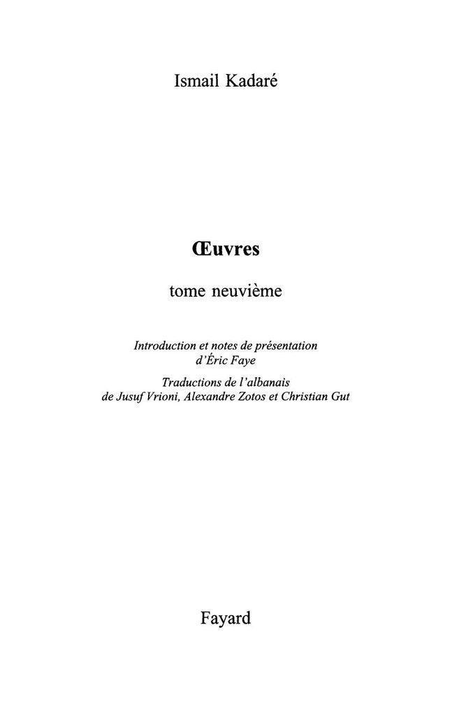 Oeuvres complètes:tome 9 (Littérature étrangère) (French Edition)