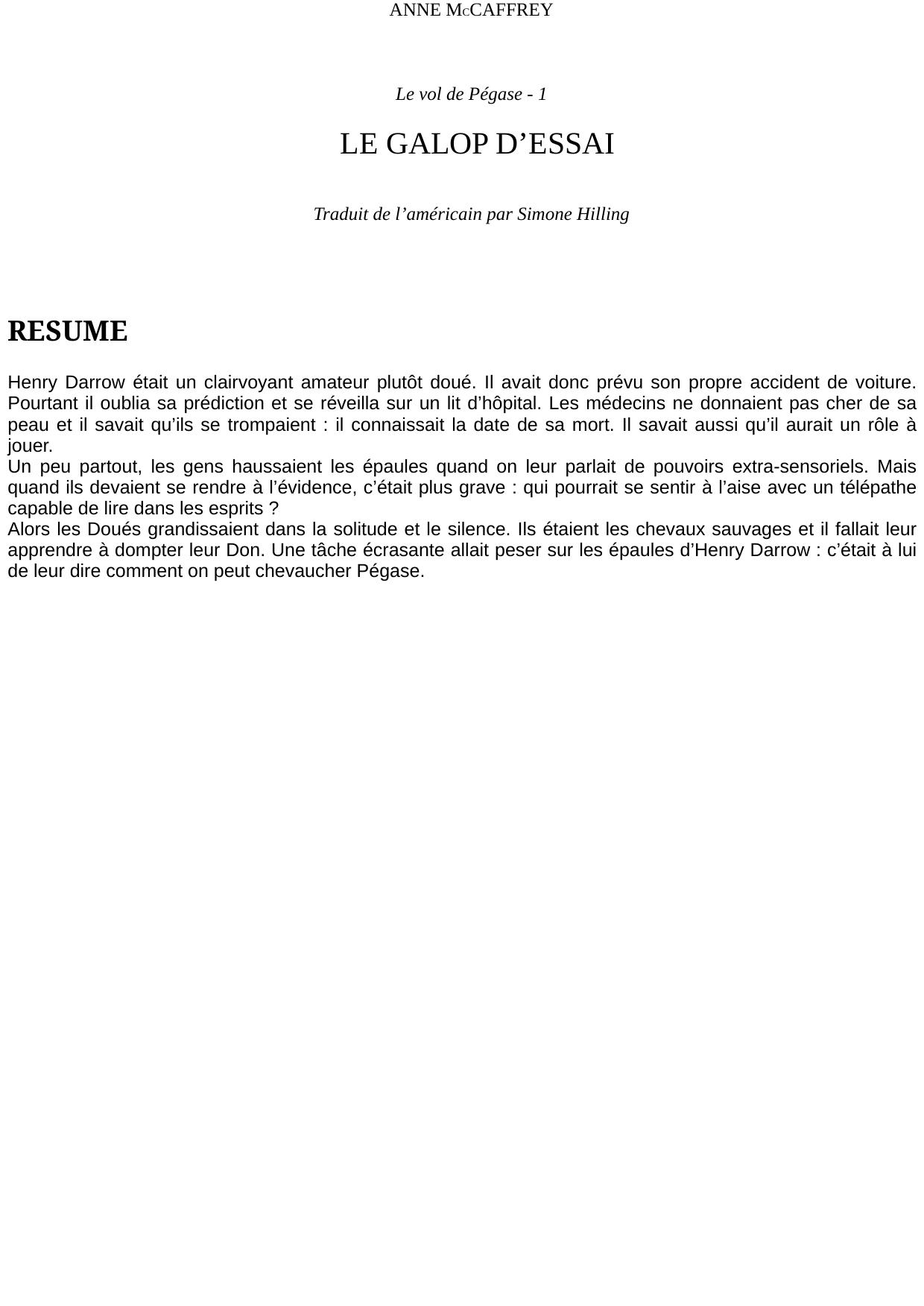 Le galop d'essai