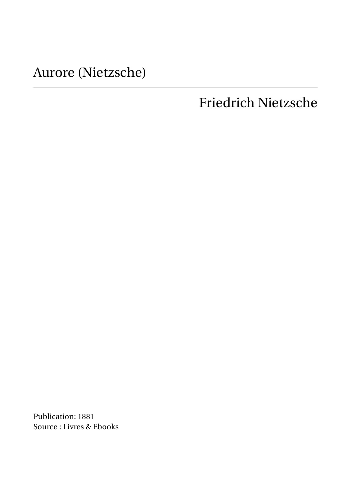 Aurore (Nietzsche)