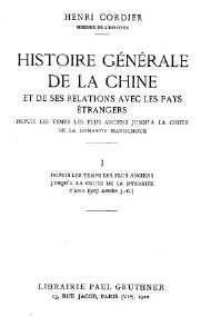 Histoire générale de la Chine