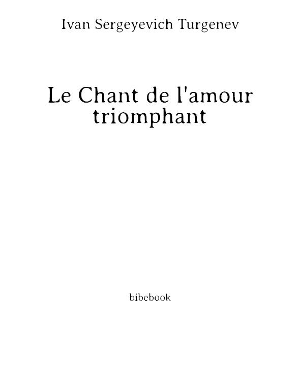 Le Chant de l'amour triomphant