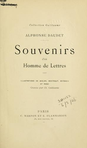 Souvenirs d'un homme de lettres - Alphonse Daudet