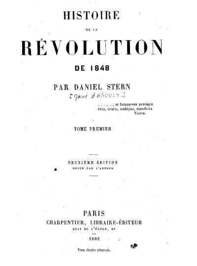Histoire de la Révolution de 1848