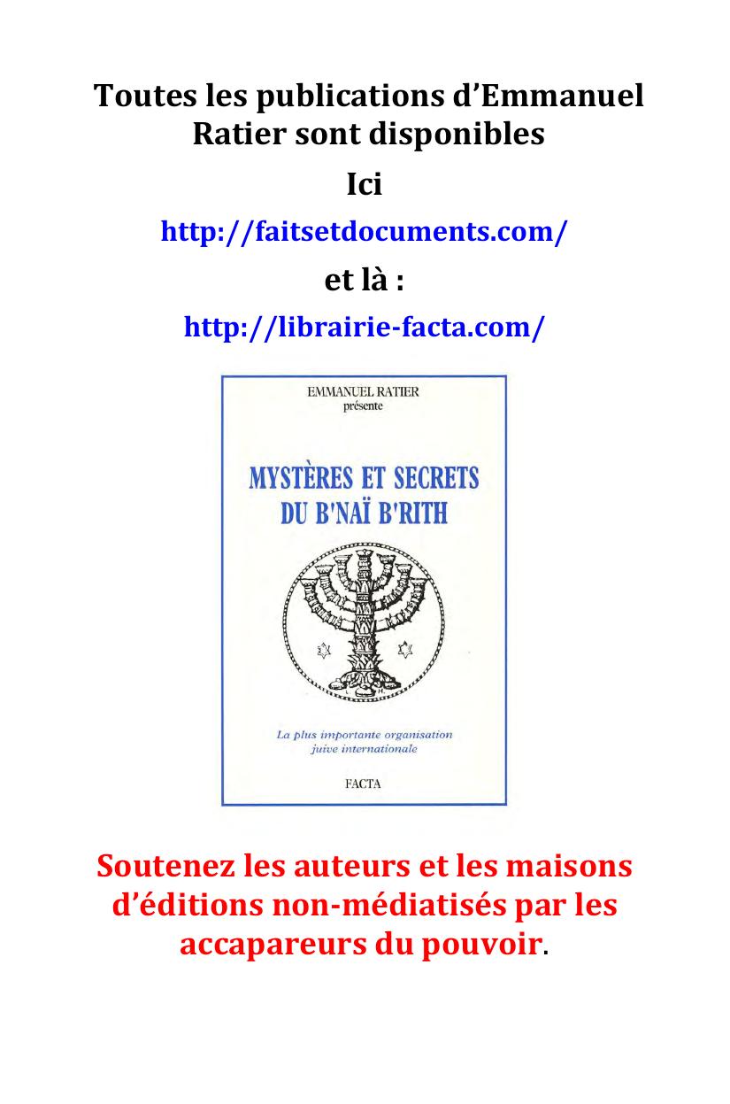Emmanuel Ratier - Mysteres et secrets du B