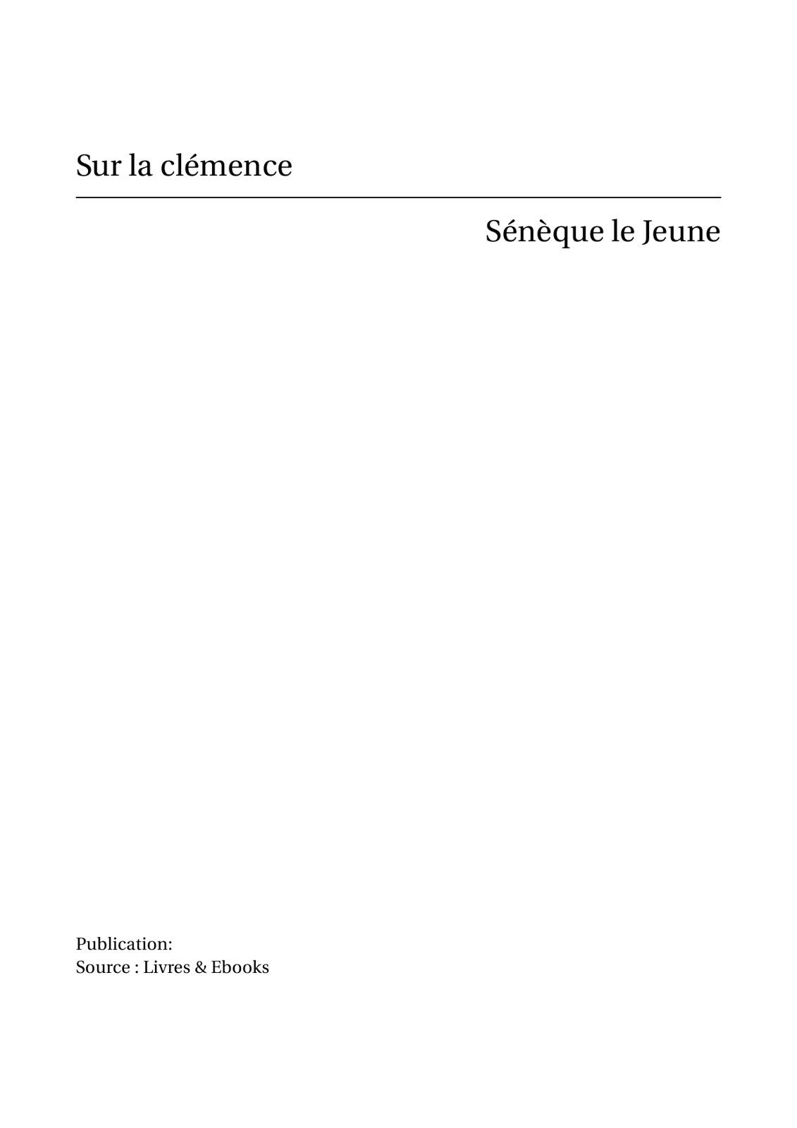 Sur la clémence