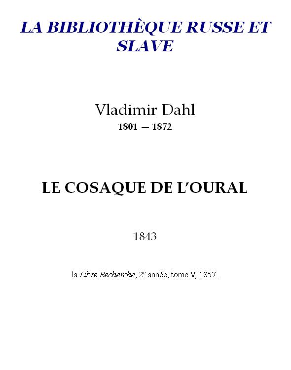 Le Cosaque de l'Oural